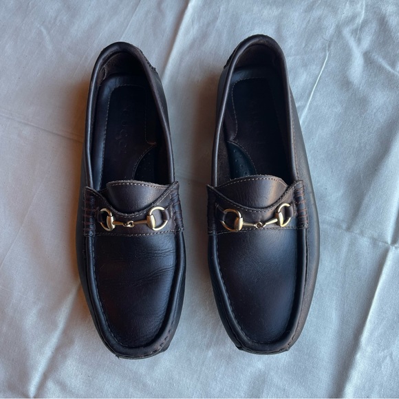 Gucci Slip-on Brown Leather Horsebit Driving Loafer Size 7M EUC - Picture 5 of 13